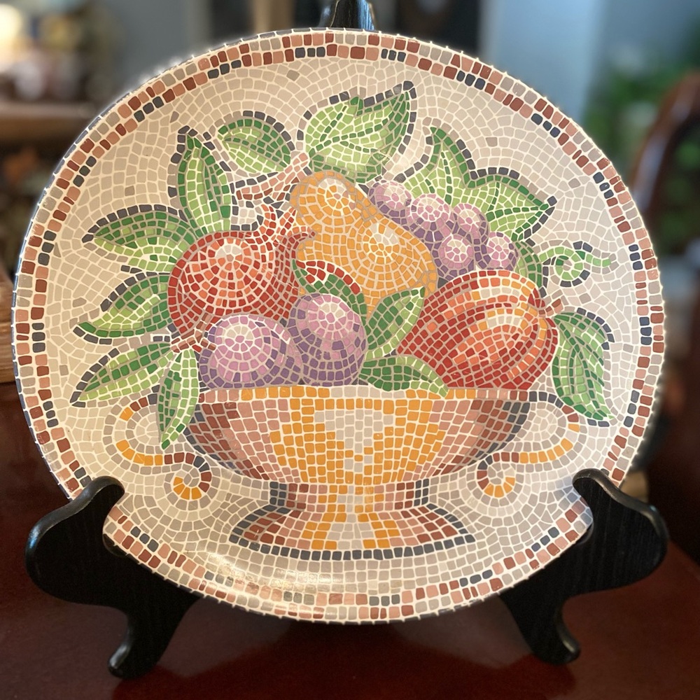 Sango Zoey 4879 Mosaic Fruit Basket Plate - Picture 2 of 5